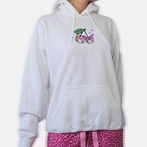 MY MELODY X KUROMI CHERRY SANRIO WHITE HOODIE